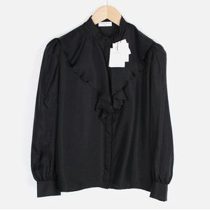 NTW Sandro Gemilla Silk Ruffle Collar Blouse